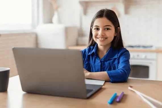 digital classroom enthusiastic schoolgirl engages 600nw 2315910135 1